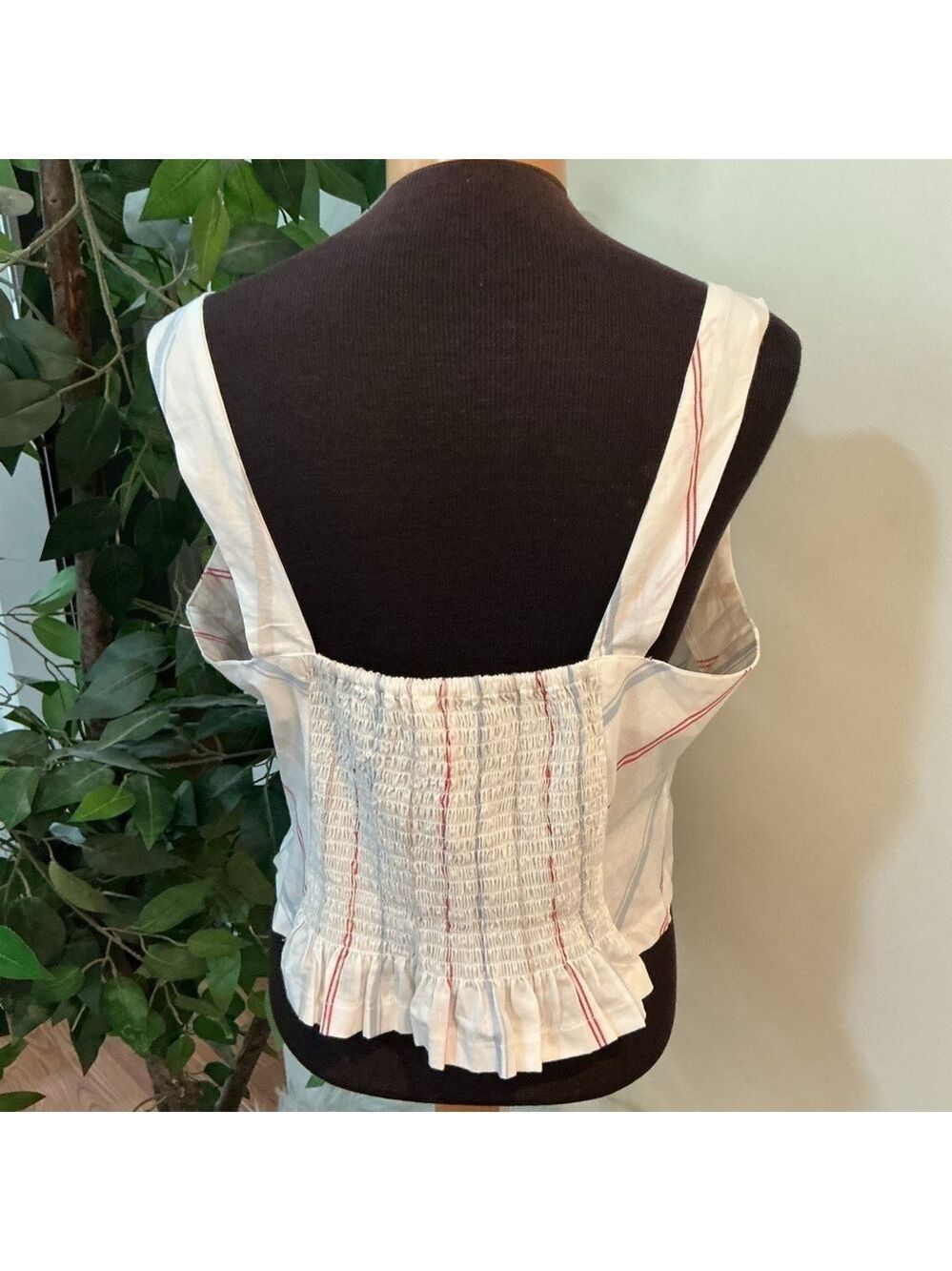 Maurices striped cotton poplin corset cropped tank top Woman’s XL - Picture 6 of 13